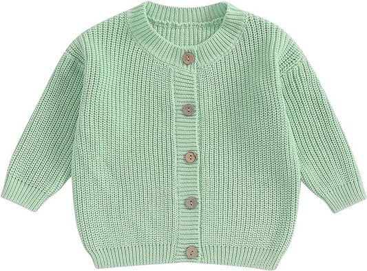 Newborn Baby Boy Girl Knit Sweater Cardigan Winter Warm Button Down Sweatshirt Top Outfit Cute Infant Fall Clothes