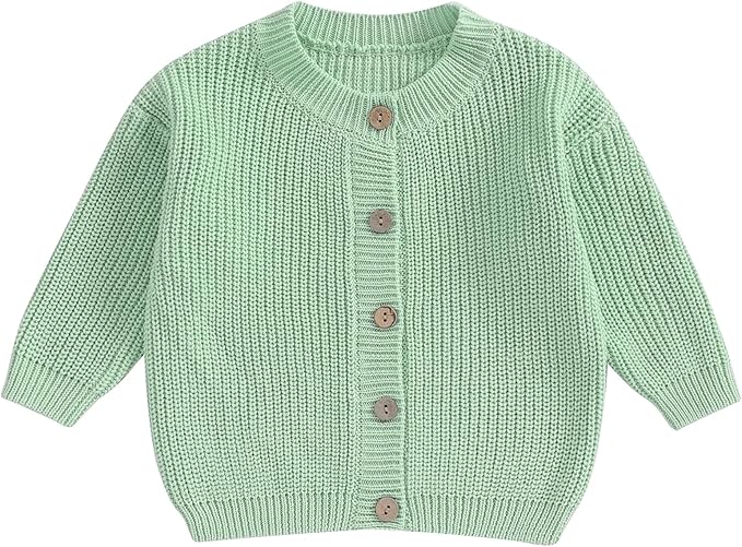 Newborn Baby Boy Girl Knit Sweater Cardigan Winter Warm Button Down Sweatshirt Top Outfit Cute Infant Fall Clothes