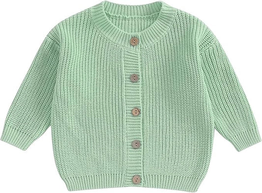 Newborn Baby Boy Girl Knit Sweater Cardigan Winter Warm Button Down Sweatshirt Top Outfit Cute Infant Fall Clothes