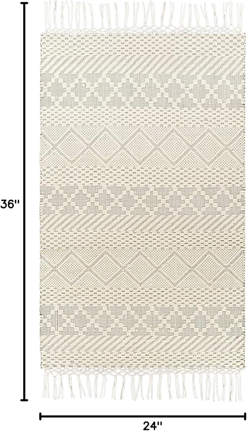 Mark&Day Wool Rugs, 2x3 Alto Pass Global Cream Area Rug, Cream Beige Carpet for Living Room, Bedroom or Kitchen (2' x 3')