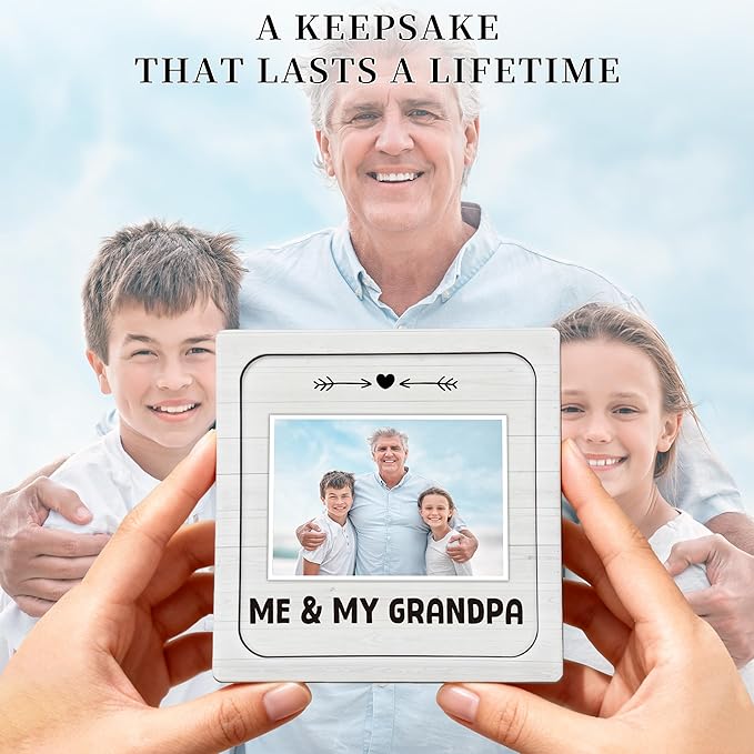 Me and My Grandpa Picture Frame, Baby Keepsake Photo, Grandpa Picture Frames Wooden Surprise Box, Gender Neutral Nursery Decor, Best Grandparent or First Father's Day Gifts