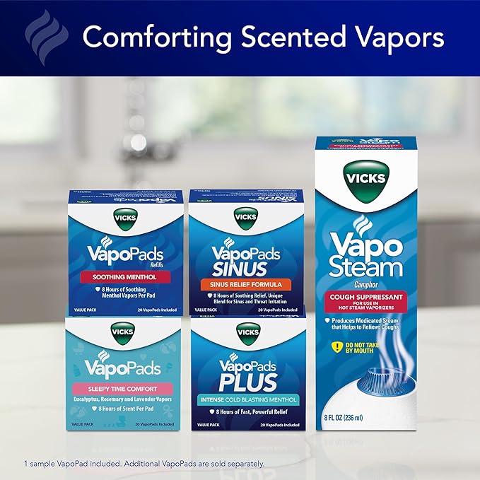Vicks Warm Steam Vaporizer, Small to Medium Rooms, 1.5 Gallon Tank – Warm Mist Humidifier for Baby and Kids Rooms with Night Light, Works with Vicks VapoPads and VapoSteam