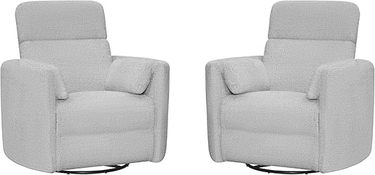 Parker Living Radius - Angora Linen Manual Swivel Recliner Two Pack