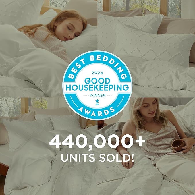 Bedsure Boho Duvet Cover King Size - Khaki Breathable & Soft Boho Bedding, Machine Washable Comforter Cover for All Seasons, Includes 1 Duvet Cover 104"x90" with 2 Pillow Shams & Zipper Closure