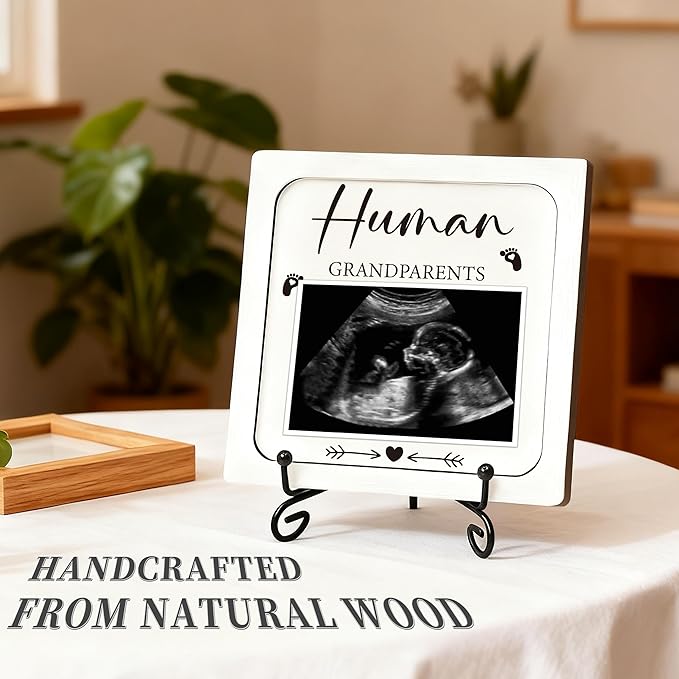 Pregnancy Announcement, Ultrasound Picture Frame Wooden Surprise Box, Promoted From Dog Grandparents To Human Grandparents, Birth Announcement Ideas - Pregnancy Reveal Gifts