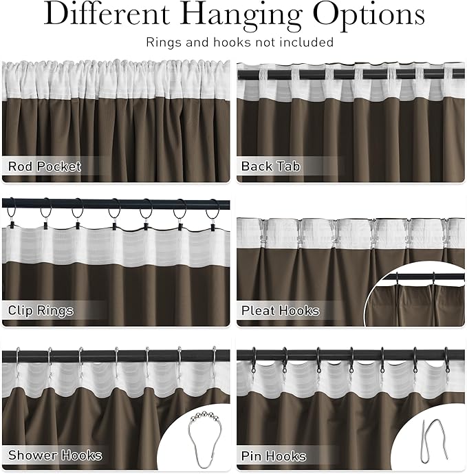 StangH Brown Velvet Curtains Thermal Insulated Room Darkening, Privacy Protect Decorative Drapes for Bedroom Living Room Cafe Bar Home Theater, 52 x 84 inches, 2 Panels