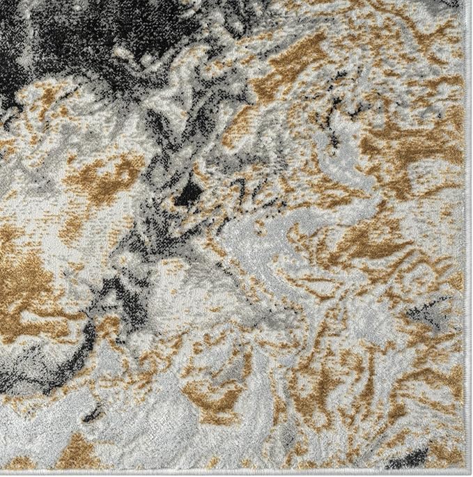 LUXE WEAVERS Marble Swirl Abstract Area Rug, Smoke 2x7