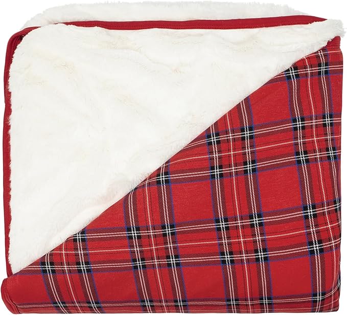 Little Sleepies Christmas Blanket, Soft Viscose from Bamboo Christmas Throw Blanket for Baby Boys & Girls, Lightweight, 65" x 85", Oversized (Holiday Plaid)