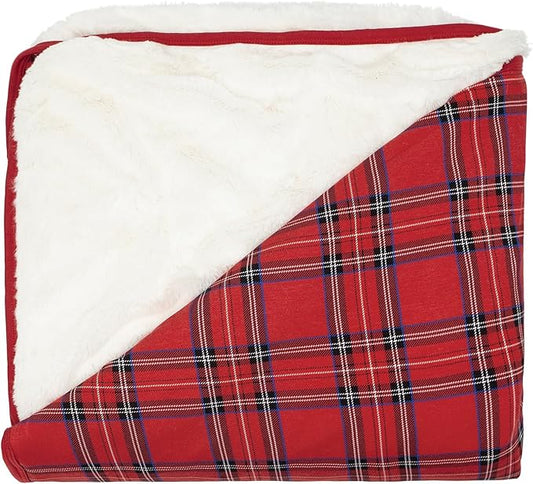 Little Sleepies Christmas Blanket, Soft Viscose from Bamboo Christmas Throw Blanket for Baby Boys & Girls, Lightweight, 65" x 85", Oversized (Holiday Plaid)