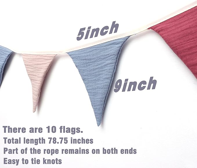 Pennant Banner Flags,Infant and toddler room decoration pennant,for Nursery Decor Baby Birthday Boho Wedding Shower Party Event (Coloured Banner20240318)