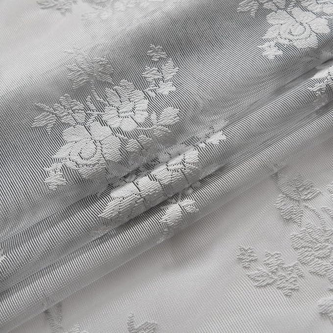 Kotile Grey Lace Curtains 108 Inches Long - Vintage Country Rustic Floral Sheer Lace Curtains for Living Room, Privacy Gray Sheer Curtains for Windows, 52 x 108 Inch, 2 Panels, Grey