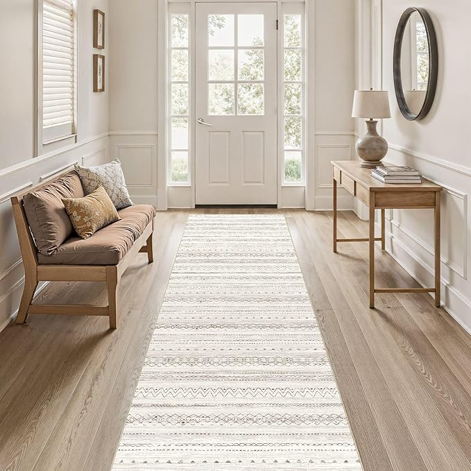 Area Rugs for Living Room Washable Living Room Rug Soft Neutral Indoor Floor Carpet Non-Slip Stain Resistant Modern Boho Rugs for Bedroom Dining Room Kids Room Nursery Office Home Brown