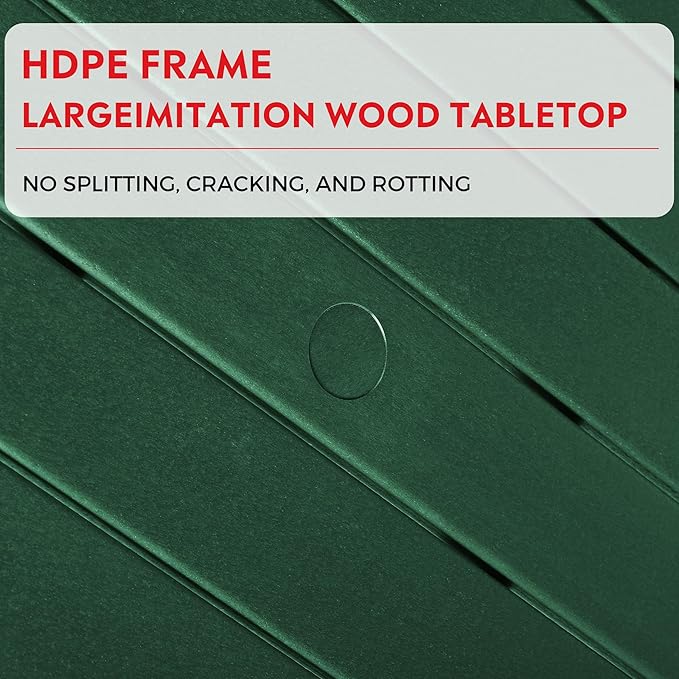 Costaelm Kids Dinner Table, Toddler Play Desk Student Desk Outdoor Childrens Picnic Tables for Children Arts & Crafts, Snack Time, Multi-Activity Table for Ages 2-8 in Home/Outside, Dark Green