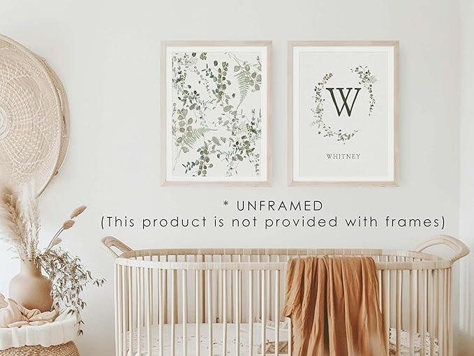 Personalized Name Flower Nursery Wall Art Prints, Crib & Nursery décor, Newborn Baby Girl Gift Present, Floral Baby Girl Room Pictures, Poster For Baby And Kids (3 Prints, Flower 4)
