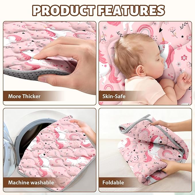 Baby Play Mat 50"x50" Extra Thick Foam Playmat - Water-Resistant Non-Slip Floor Mat & Cushioned Crawling Mat for Babies, Infants & Toddlers for Tummy Time(Unicorn)