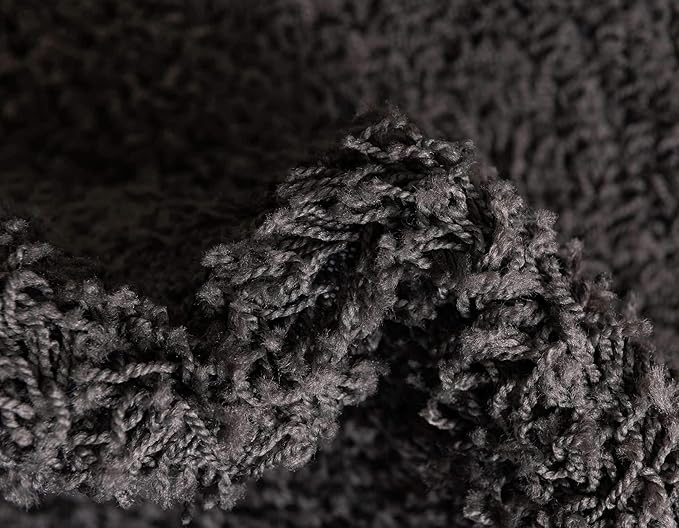 Unique Loom Solid Shag Collection Area Rug (10' x 13' 11" Rectangle, Graphite Gray)