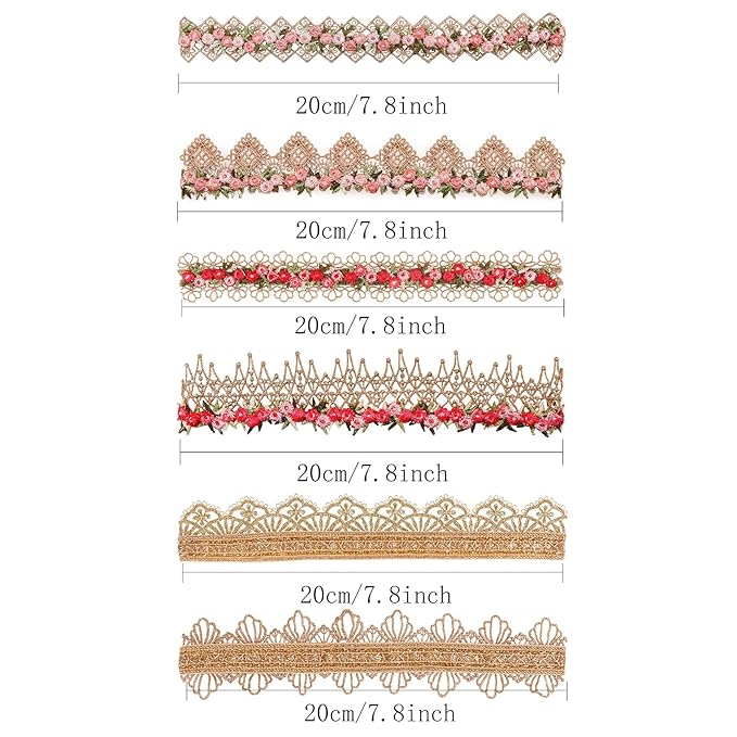 cherrboll Baby Flower Bows Headbands 6pcs Floral Hair Wraps Nylon Hairbands Crown Newborn Infant Toddler Hair Accessories