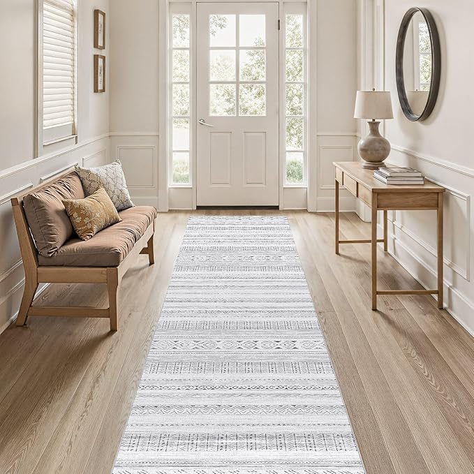 Area Rugs for Living Room Washable Living Room Rug Soft Neutral Indoor Floor Carpet Non-Slip Stain Resistant Modern Boho Rugs for Bedroom Dining Room Kids Room Nursery Office Home Dark Grey