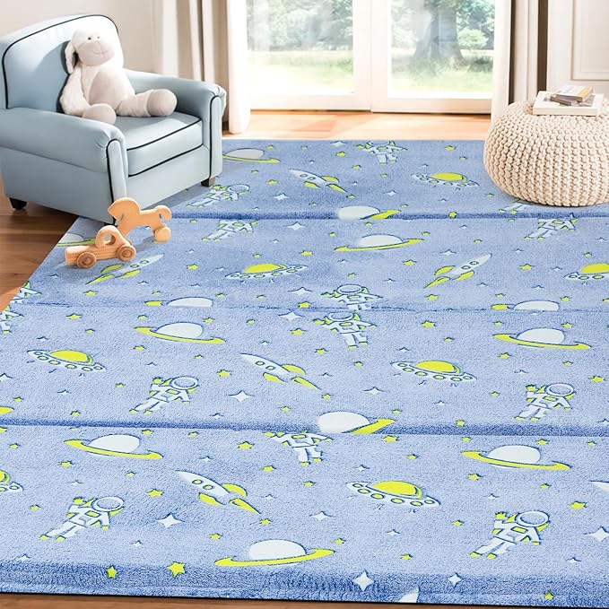 MeMoreCool Kids Floor Futon Mattress, Play Mat Muscle Mat Large 6x4 FT, Thicken Foam Tatami Mattress for Children Play Area, Foldable Sleeping Crawling Pad for Playroom