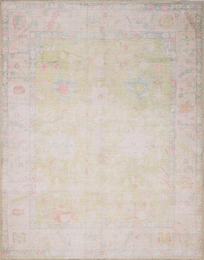 BoutiqueRugs Blush & Light Pink Collection Bozkurt Bohemian Oriental Medallion Area Rug - Traditional Floral Carpet for Hallway, Kitchen - Blush, Pale Pink, Cream, Sage - 2'7" x 10' Runner