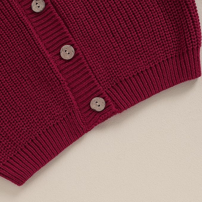 Newborn Baby Boy Girl Knit Sweater Cardigan Winter Warm Button Down Sweatshirt Top Outfit Cute Infant Fall Clothes