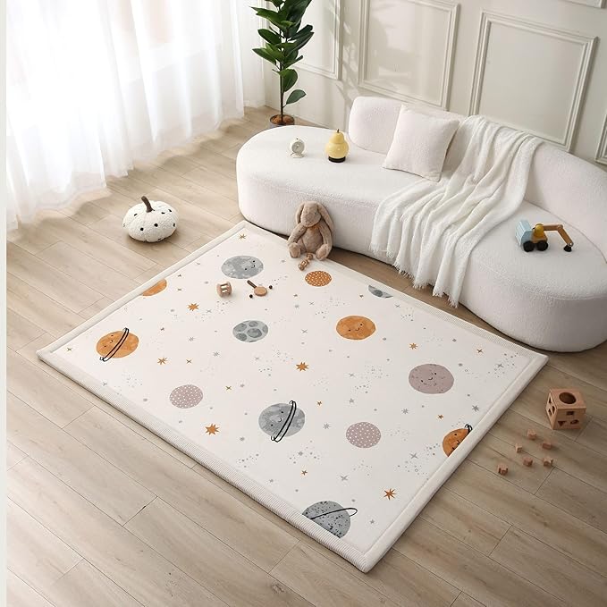 Hakuna Matte Premium Baby Playmat for Floor 60" x 80" – Cloudsoft Coral Velvet Memory Foam Rug for Crawling – Non-Slip, Water-Resistant, Non-Toxic, Easy-Care Muscle Mat – Thick Play Mat for Baby