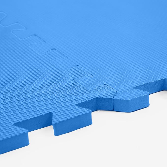 Flooring Inc's 1/2" Soft Non-Toxic Baby Play Mat, Toddler Playmat, Colorful Puzzle PlayMat, Floor Mats for Kids & Babies, EVA Foam Interlocking Tiles for Nursery & Playroom | Blue, 20 Tiles, 80 Sq/Ft