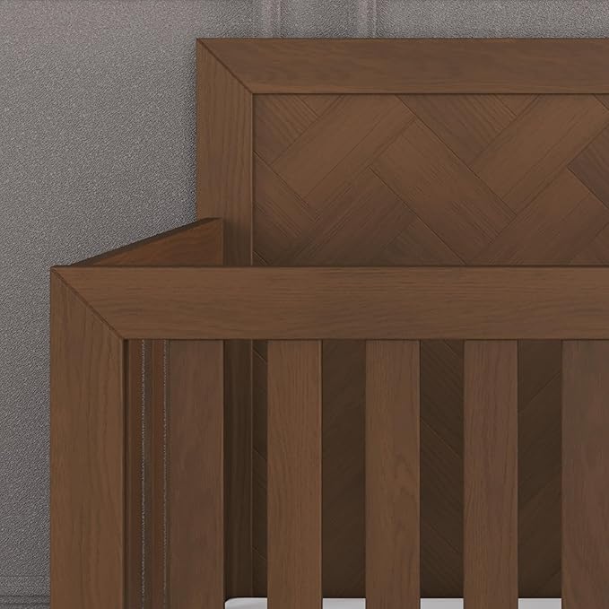 Child Craft Kieran Crib, Double Dresser and Chest Nursery Set, 3-Piece, Includes 4-in-1 Convertible Crib, Dresser and Chest, Grows with Your Baby (Toasted Chestnut)