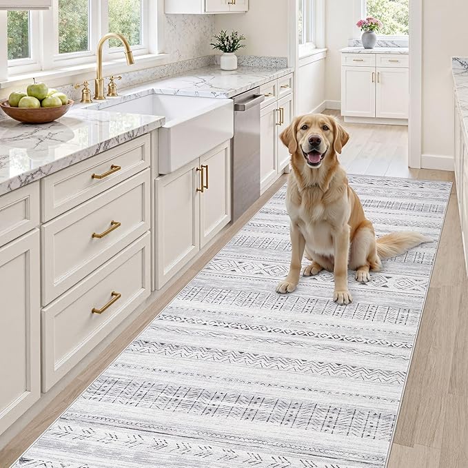 Area Rugs for Living Room Washable Living Room Rug Soft Neutral Indoor Floor Carpet Non-Slip Stain Resistant Modern Boho Rugs for Bedroom Dining Room Kids Room Nursery Office Home Dark Grey