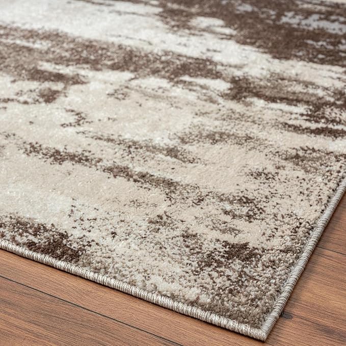 LUXE WEAVERS Euston Collection 7681 Brown 9x12 Modern Abstract Area Rug