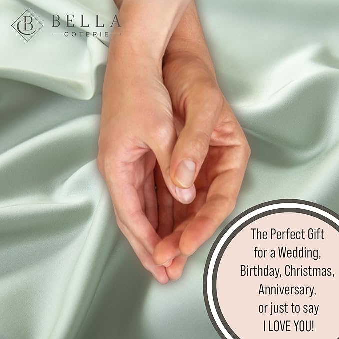 Bella Coterie 6 Piece Luxury Bamboo Viscose King Size Sheet Set | 100% Organically Grown | Cooling for Hot Sleepers | 18" Deep Pocket | Soft & Hypoallergenic | 4 Pillowcases [Sea Glass]