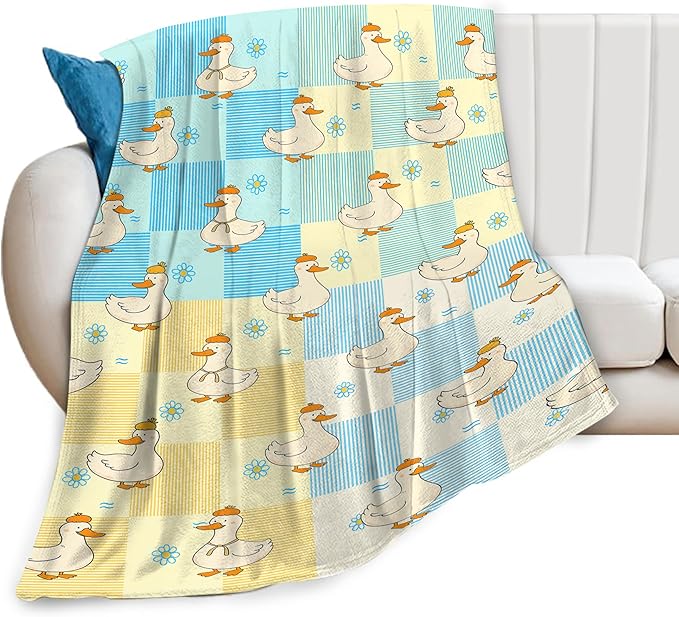 Funny Duck Blanket Cute Duck Throw Blanket Soft Cozy Fleece Fuzzy Stuffed Plush Flannel Gifts for Girls Women Boys Kids Adults 40''x50''