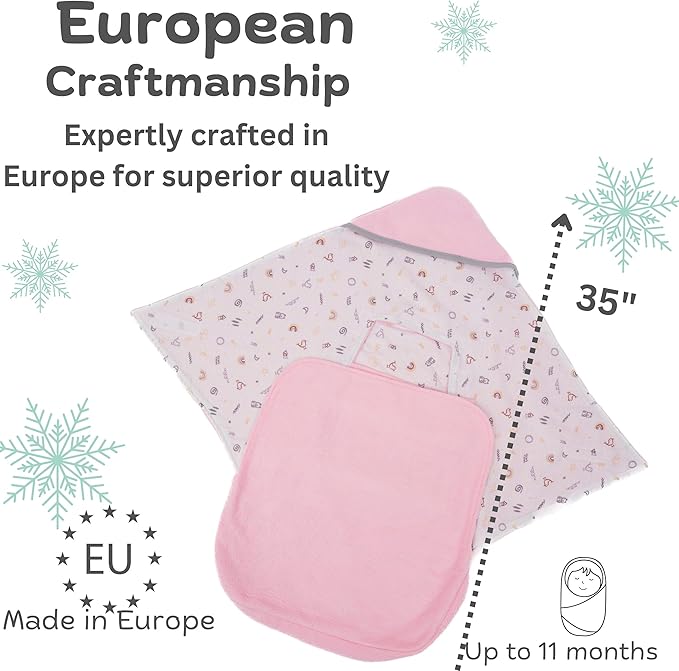 Car Seat Blankets for Babies Winter - Stroller Footmuff Carseat Cover Baby 5 Point Harness - Swaddle Bunting Bag (Rose)