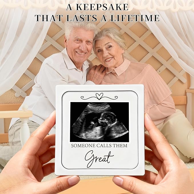 Pregnancy Announcement Ultrasound Picture Frame, Just When Grandparents Think Their Work is Done Someone Calls Them Great Wooden Surprise Box, Baby Announcement Pregnancy Reveal Gifts