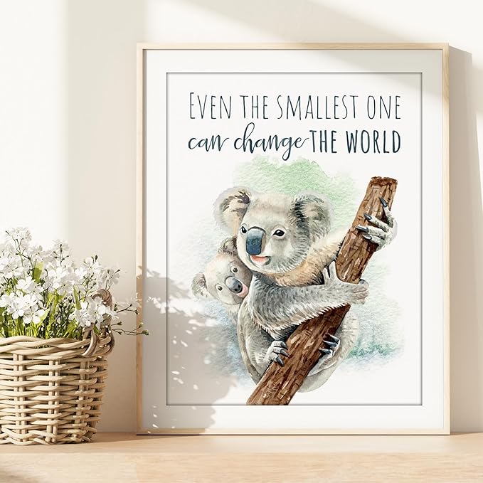 DREAM BIG PRINTABLES Koala Parent and Child Wall Art Print - Unframed - 8x10 | Inspirational Quote - Motivational Wall Art - Nursery Decor for Boys Room or Girls Room | Unisex Newborn Baby Gift