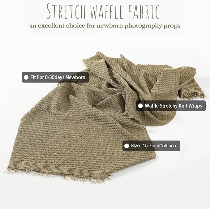 Newborn Photography Props for Baby Boys and Girls Newborn Wraps for Infant Baby Photoshoot Waffle Texture Knit Blanket