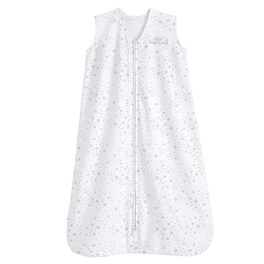 HALO SleepSack, 100% Cotton Wearable Blanket, Swaddle Transition Sleeping Bag, TOG 0.5, Midnight Moons-grey, Large, 12-18 Months