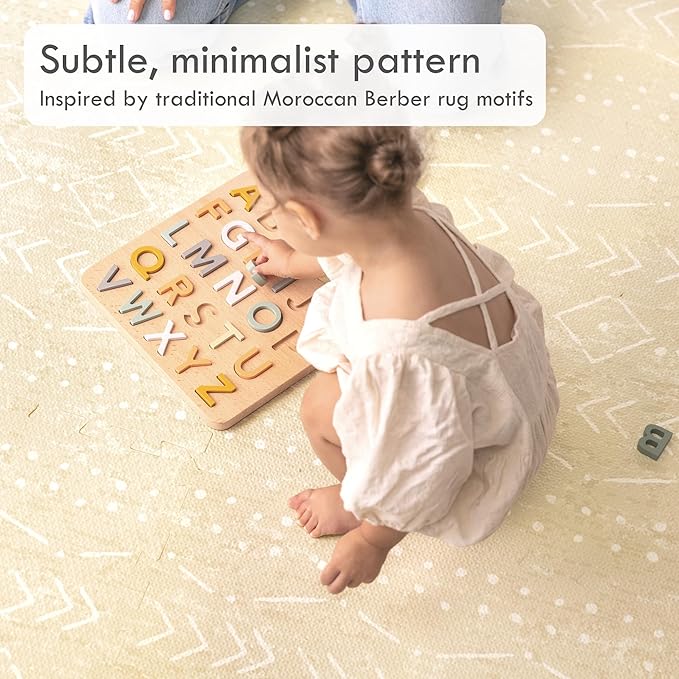 Lillefolk Baby Play Mat for Floor – 4x6ft Beige | Soft Non Toxic Premium EVA Foam Tiles for Tummy Time, Crawling & Playroom – Waterproof Interlocking Floor Mat for Babies & Toddlers (6 Tiles)