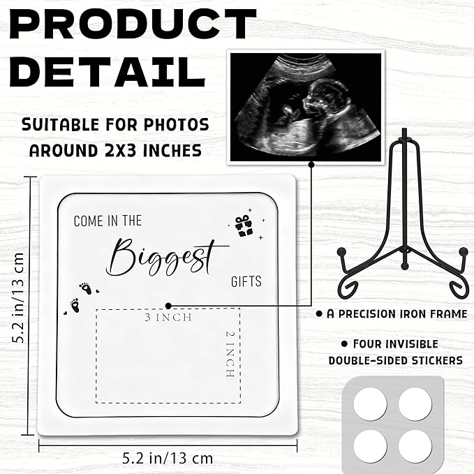 Pregnancy Announcement, Ultrasound Picture Frame Wooden Surprise Box, Baby Coming Soon Announcement Sign, Pregnancy Reveal Gifts for Grandparents, Husband, Friends, Auntie, Uncle, Best Sister