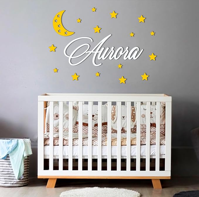 Personalized Custom Wood Name Sign with Decorative Wooden Shapes Nursery Name Sign, Personalized Baby Gifts Nursery Wall Decor Baby Name Sign Wooden Name Sign