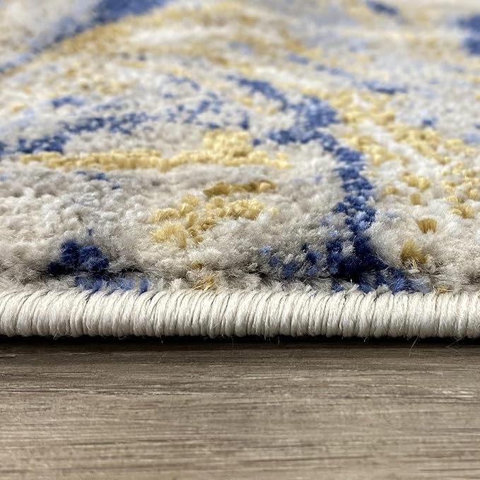 LUXE WEAVERS Marble Swirl Abstract Area Rug, Blue 8x10