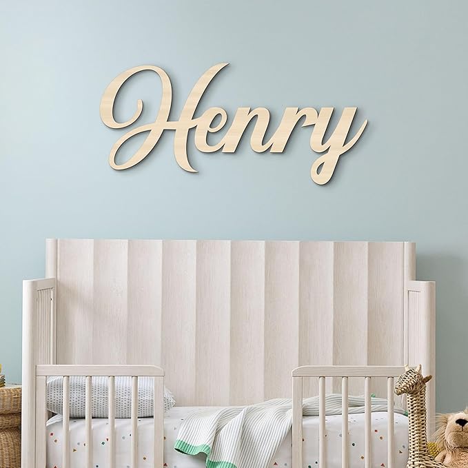 Wooden Name Signs for Nursery Custom Baby Name Sign for Wall Name Signs Personalized Custom Name Sign for Nursery Name Wall Decor Personalized Name signs for Kids Room (Single Name Sign)
