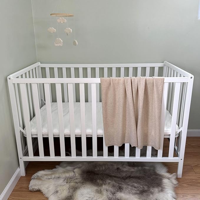 Jet&Bo BABY 100% Cashmere Baby Blanket Pointelle Design in Brown Sugar - Unisex, 32” x 40” - Ultra Soft, Hypoallergenic & Temperature Regulating – Gift Box and Card Included