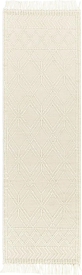 Mark&Day Wool Rugs, 2x8 Staveley Cottage Beige Runner Area Rug, Cream White Carpet for Hallway, Kitchen, Bedroom or Living Room (2'6" x 8' Runner)