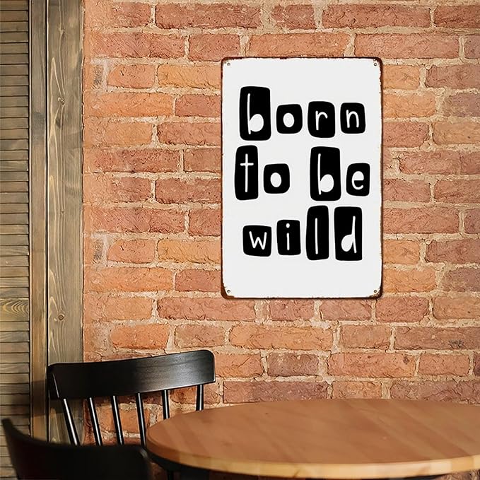 Born To Be Wild Safari Nursery Wall Decor Wild One Playroom Aluminum Tin Signs Nursery Metal Posters for Living Room Classroom Bedroom Bathroom Decoration 8x12inch