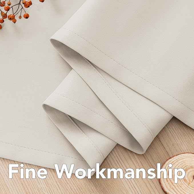 H.VERSAILTEX Blackout Curtains 84 inches Long for Living Room Thermal Insulated Room Darkening Window Treatment Panels Drapes Light Reducing Curtains for Bedroom, 2 Panels, 52" W x 84" L, Natural