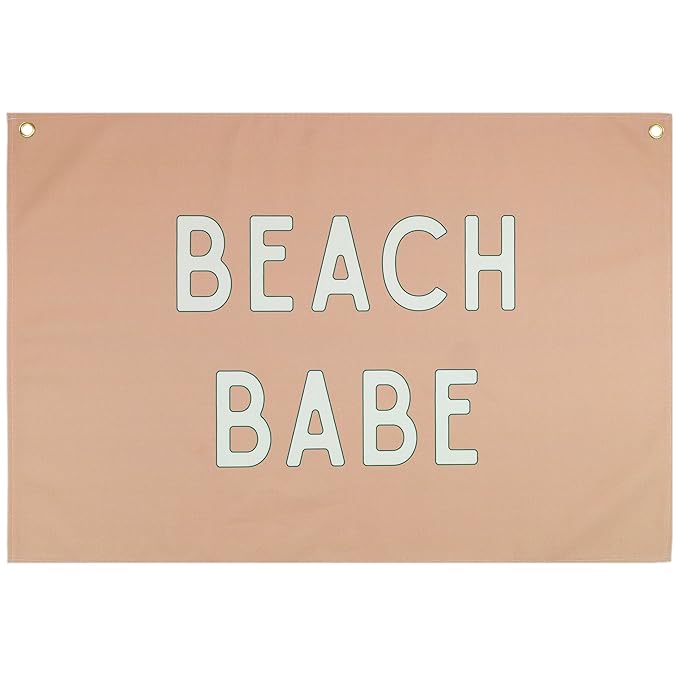 Boho Rectangular Banner Flag Pennant Wall Decor Gift for Baby Boy Girl Kids,Nursery Above Crib Playroom Reading Room Bedroom Living Room Decor-Beach Babe-Baby,Shower Birthday Christmas Gift