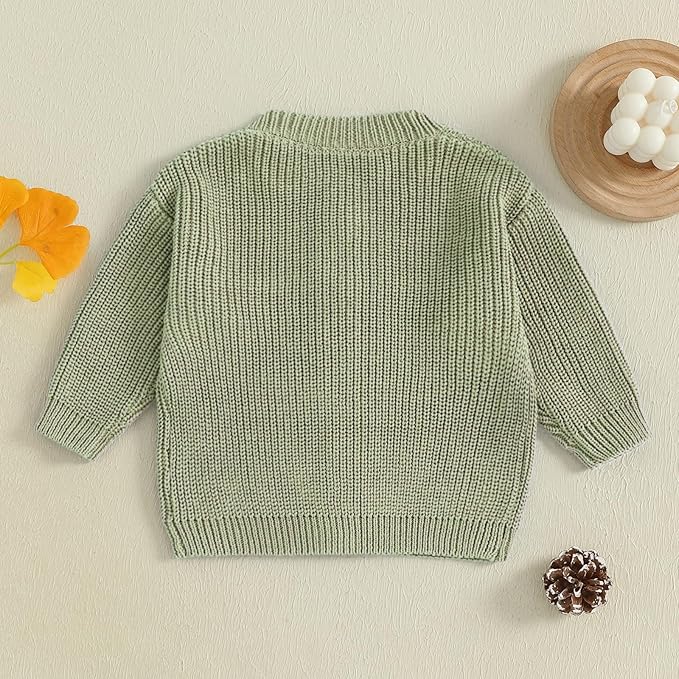 Newborn Baby Boy Girl Knit Sweater Cardigan Winter Warm Button Down Sweatshirt Top Outfit Cute Infant Fall Clothes