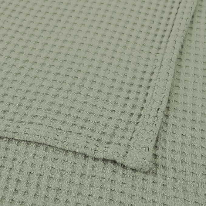 36” X 40” Inches Cooling Baby Waffle Weave Blanket, Ultra-Soft Lightweight Receiving Blanket for Newborn, Breathable Comfortable Baby Swaddle Blanket for Boys and Girls(Sage)