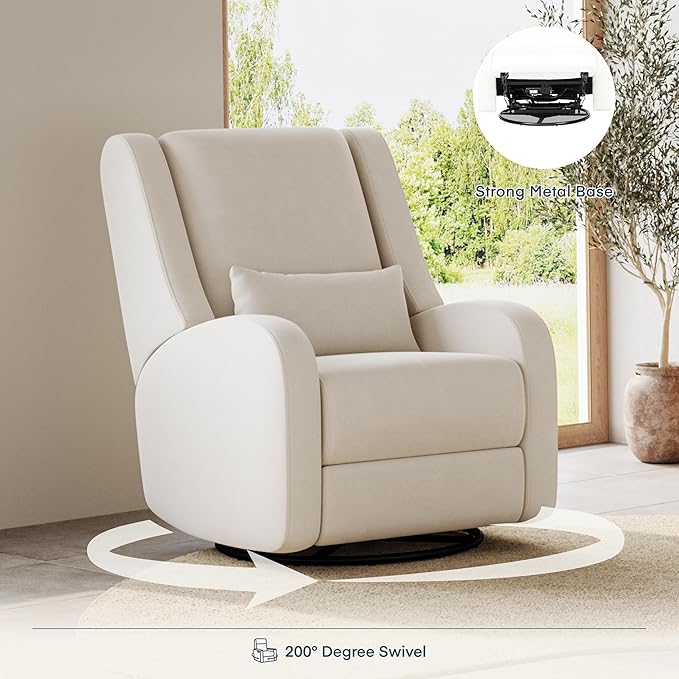 Nurture& The Wingback Plus – Premium Power Recliner for Nursery | Ergonomic, Stain-Resistant Glider Chair with USB, Lumbar & Head Support – Modern Baby Room Essential